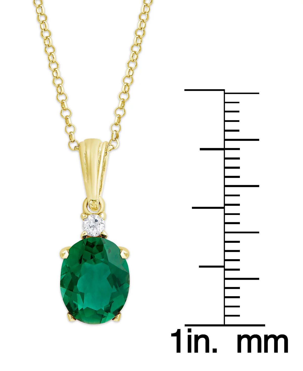 Macy's Green Quartz (2-3/8 ct. t.w.) & White Topaz Accent 18" Pendant Necklace in 18k Gold-Plated Sterling Silver image 2