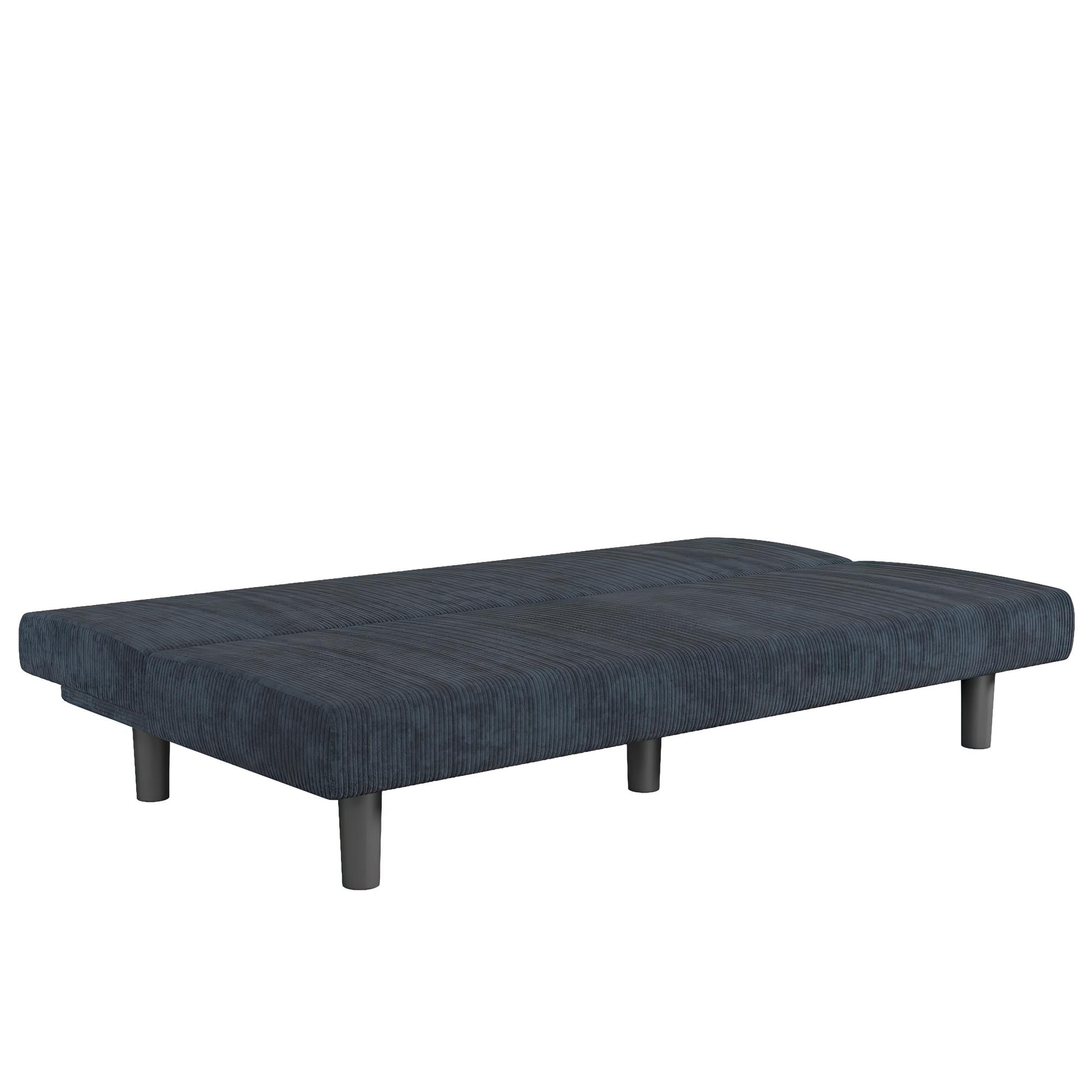 DHP Kelra 67.5" Armless Mid-Century Futon Sofa Bed, Blue Corduroy image 4