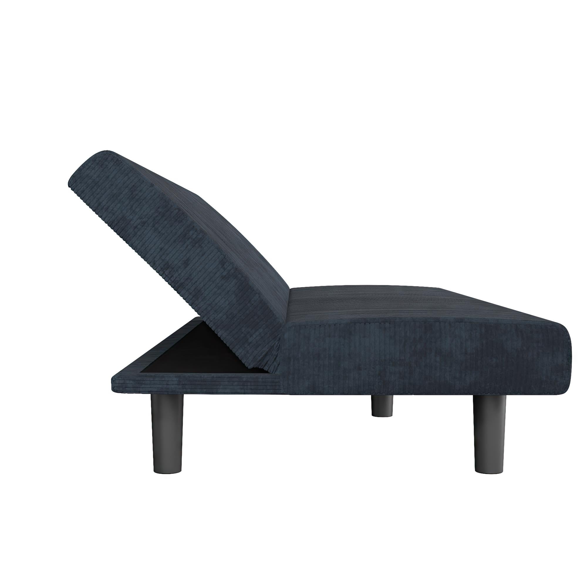 DHP Kelra 67.5" Armless Mid-Century Futon Sofa Bed, Blue Corduroy image 6