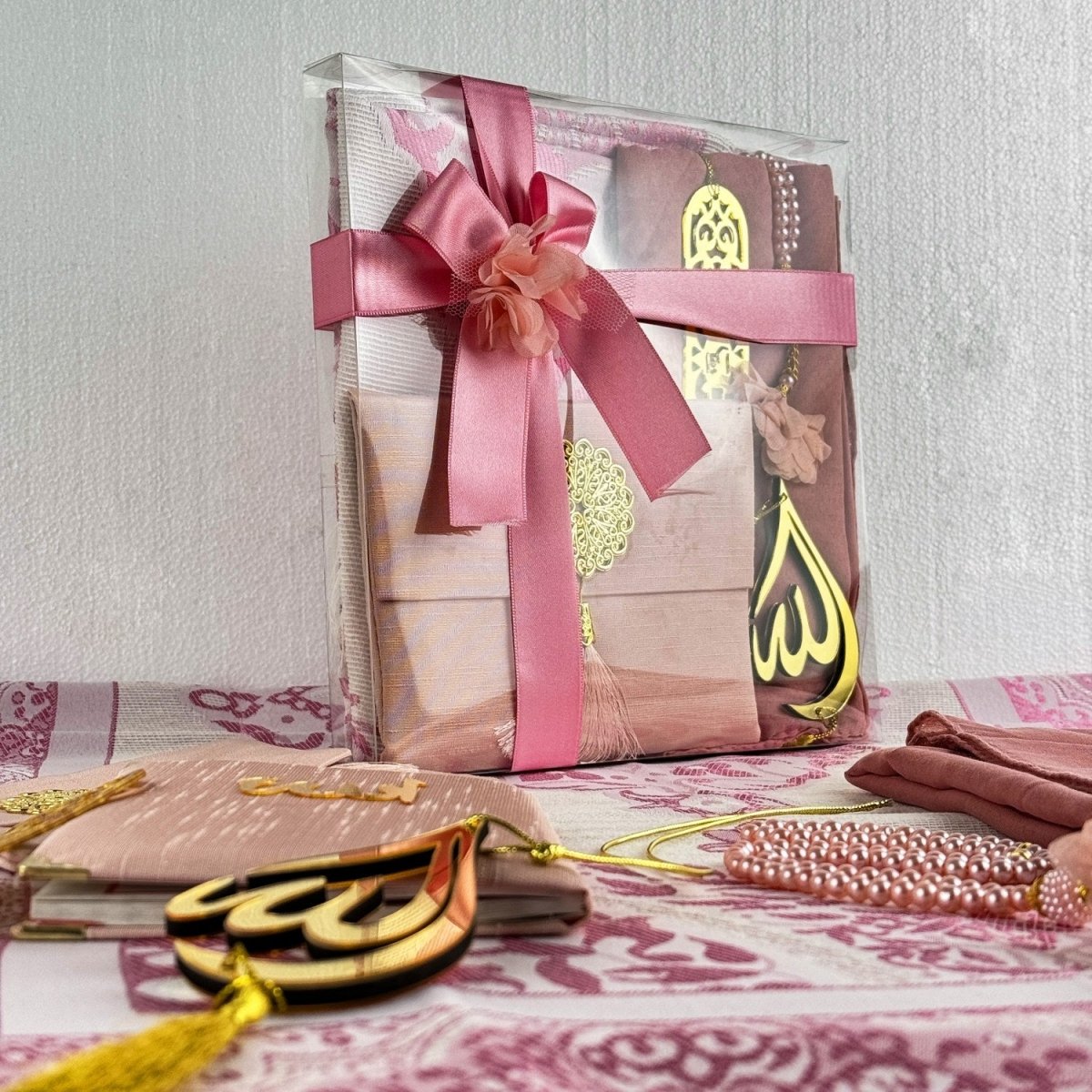 Prayer Rug Mat, Rose Color Prayer Set - Islamic Gift image 8