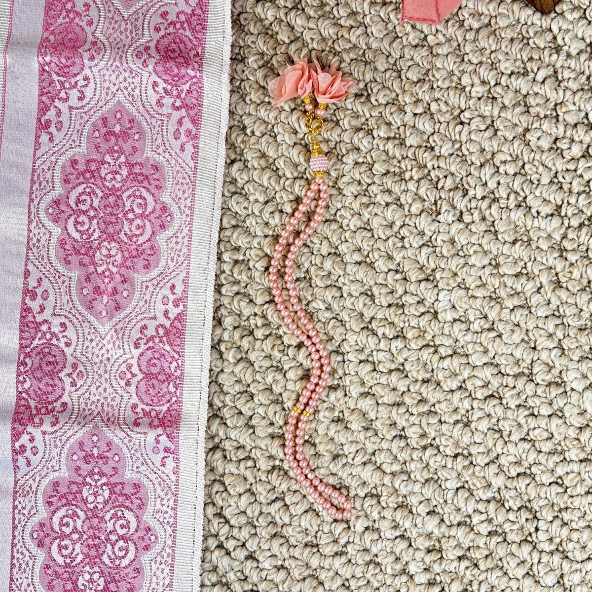 Prayer Rug Mat, Rose Color Prayer Set - Islamic Gift image 10