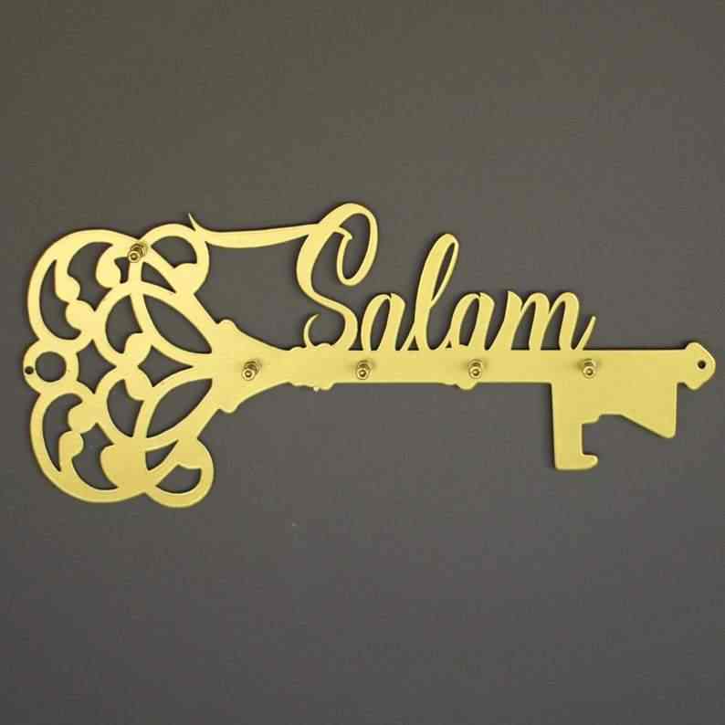 Salam Key Holder Latin Calligraphy Islamic Wall Art Decor image 5