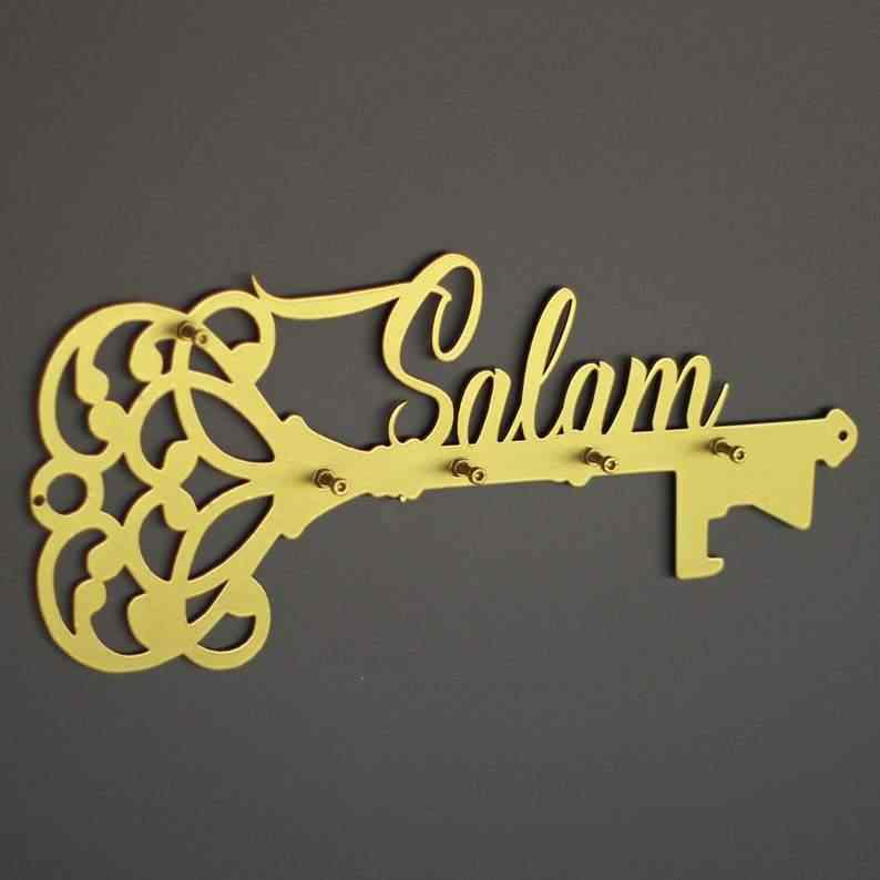 Salam Key Holder Latin Calligraphy Islamic Wall Art Decor image 6