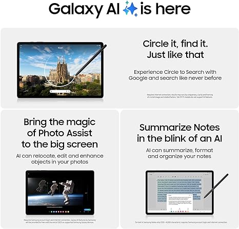 Samsung Galaxy Tab S9 11” 128GB WiFi 7 Android AI Tablet, Snapdragon 8 Gen 2 Processor, AMOLED Screen, Durable Design, S Pen Included, Long Battery Life, Auto Focus Camera, US Version, 2023, Graphite image 3