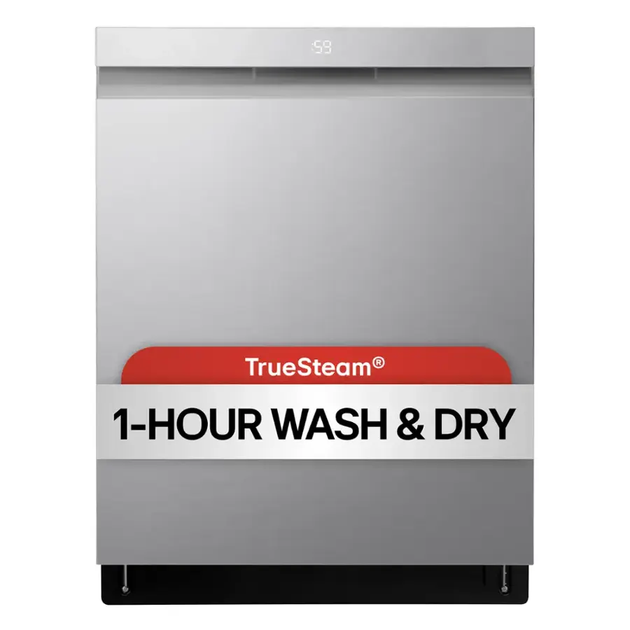 LG - 24" Top Control Smart Built-In Stainless Steel Tub Dishwasher with 3rd Rack, QuadWash Pro and 42dba - PrintProof Stainless steel image 3