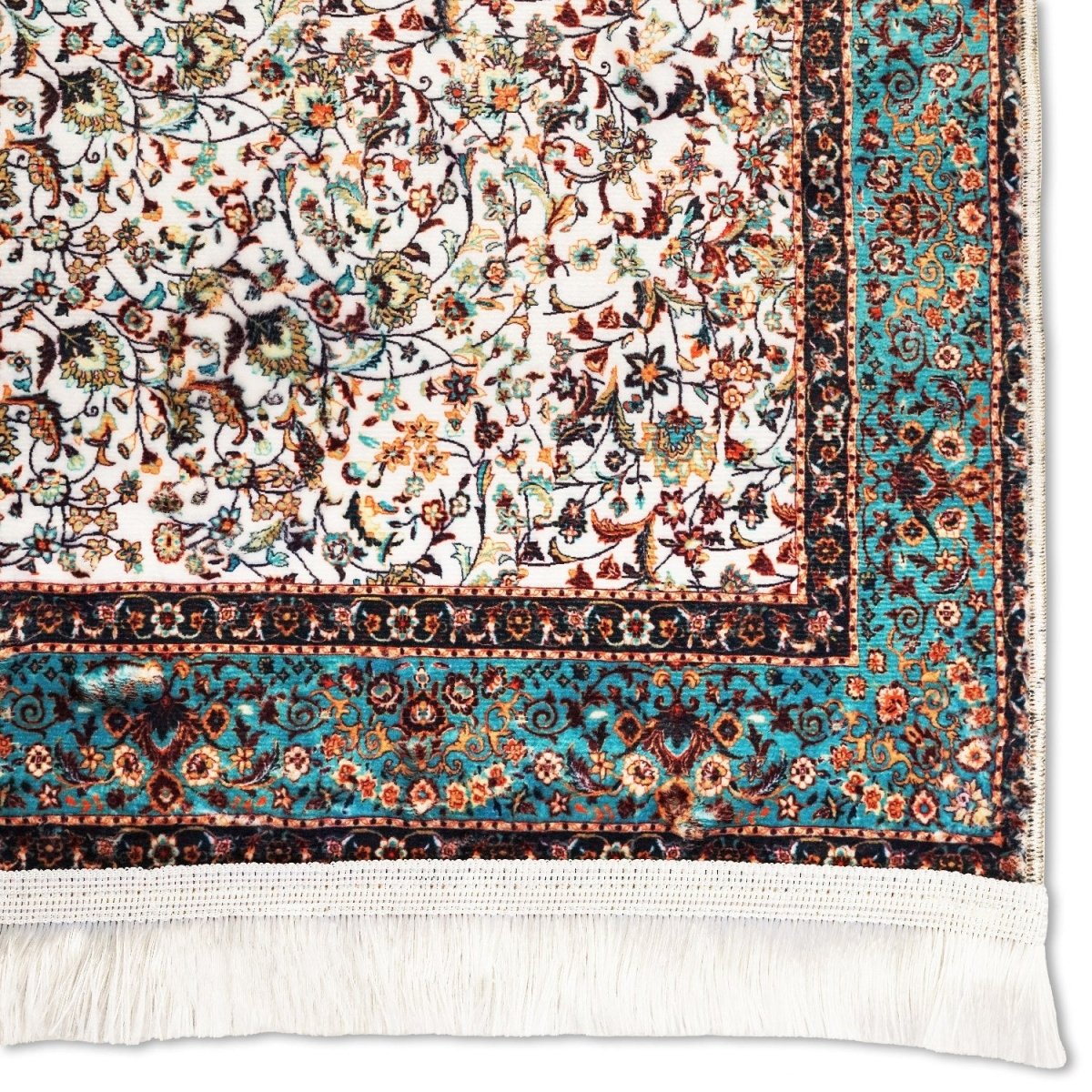 Islamic Prayer Rugs - Aqua & Beige Ornate Design image 6