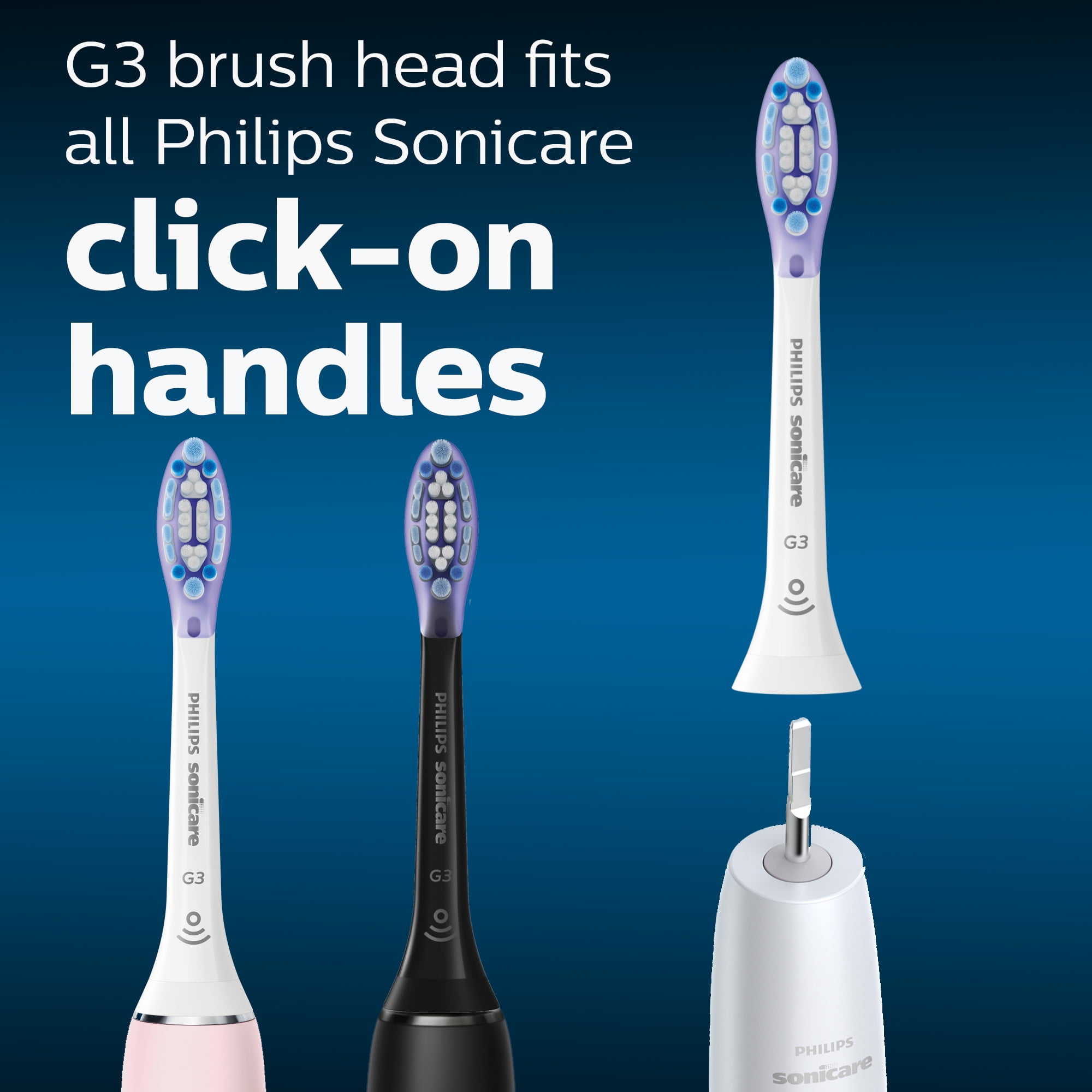 Philips Sonicare 2-In-1 Plaque Removal + Gum Care (G3) Replacement Toothbrush Heads, HX9054/65, Smart Recognition, White 4-pk image 4