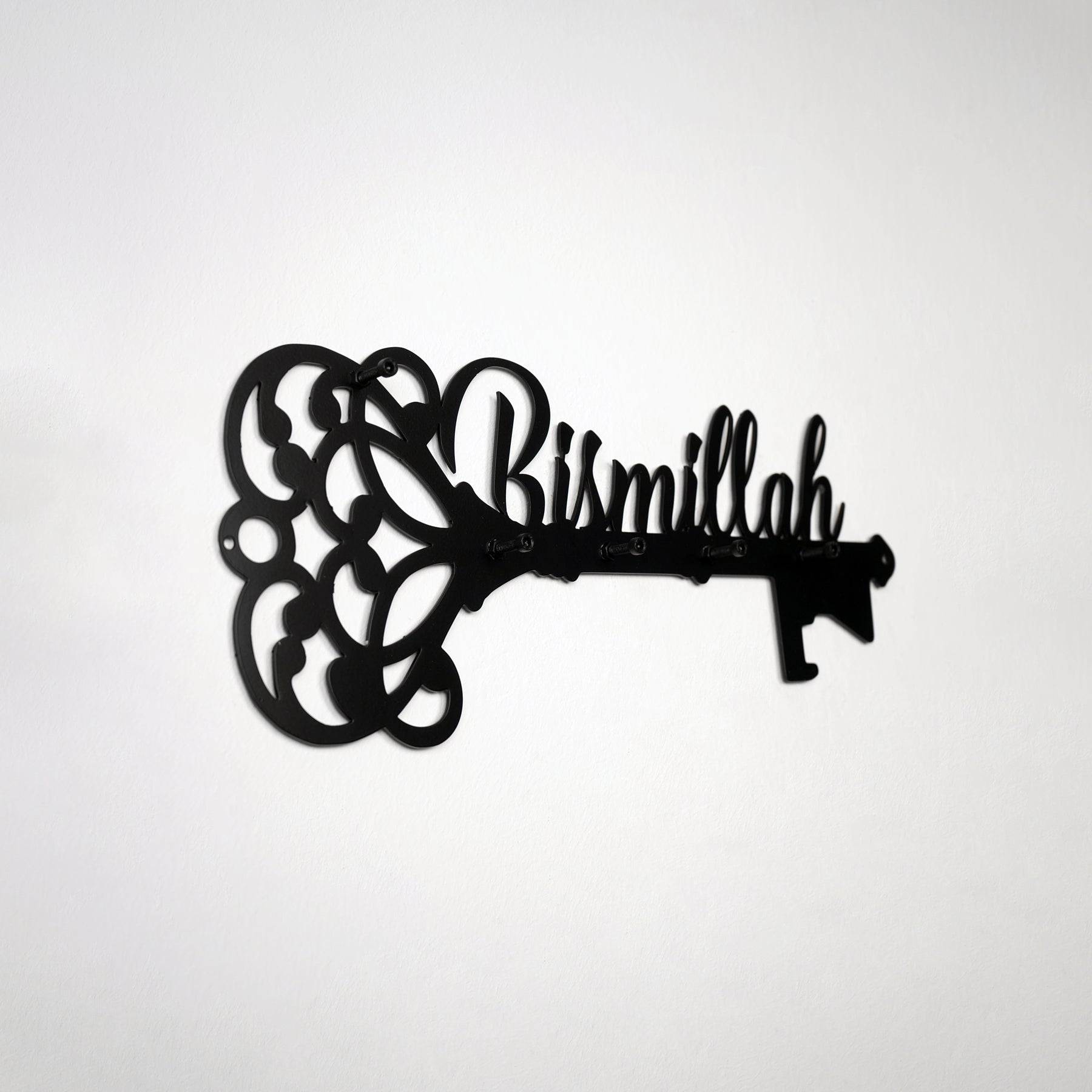 Bismillah Key Holder Latin Calligraphy Islamic Wall Art Decor image 4