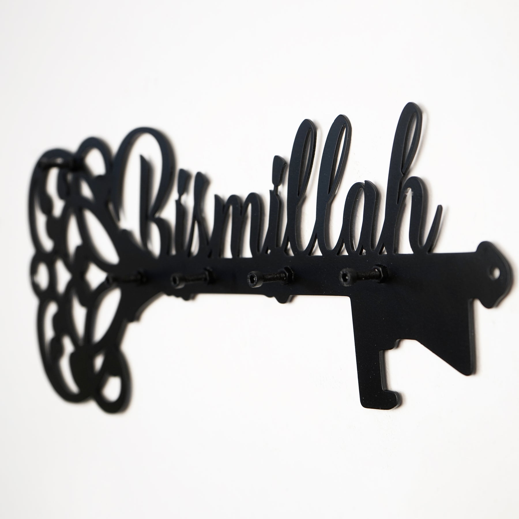Bismillah Key Holder Latin Calligraphy Islamic Wall Art Decor image 5