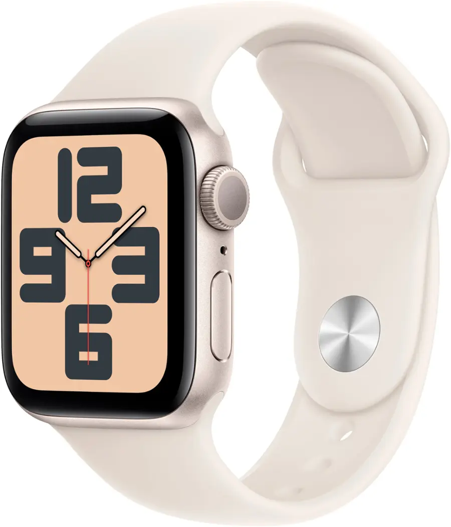 Apple - Watch SE 2nd Generation (GPS) 40mm Aluminum Case with Starlight Sport Band - S/M - (2024) image 1