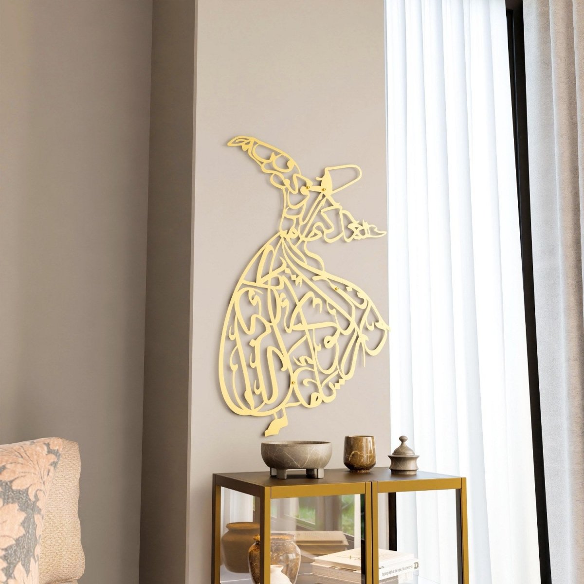 Whirling Dervish Metal Islamic Wall Art image 3