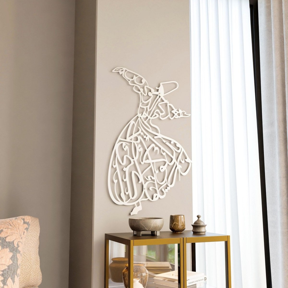 Whirling Dervish Metal Islamic Wall Art image 4
