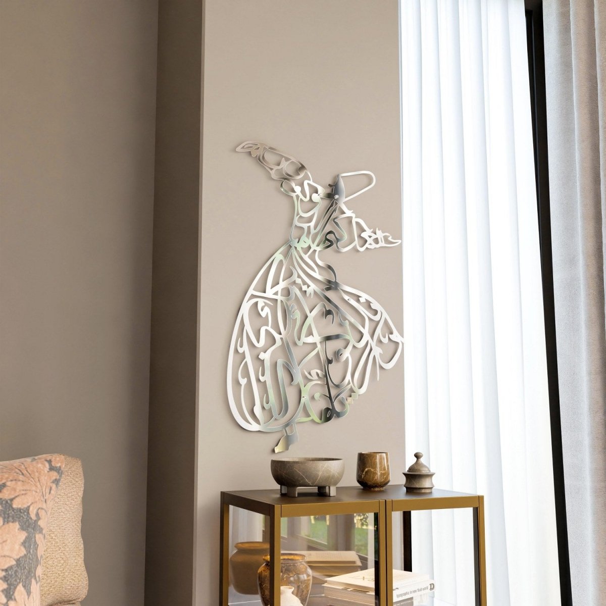 Whirling Dervish Metal Islamic Wall Art image 9