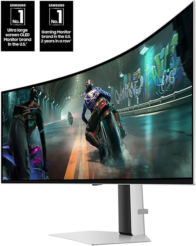 Samsung 49" Odyssey OLED G9 (G91SD) Dual QHD QD-OLED G-Sync Compatible Curved Gaming Monitor, 144Hz, 0.03ms, AMD FreeSync Premium Pro, Ergonomic Stand, 3 Year Warranty, LS49DG910SNXZA, 2024 image 3