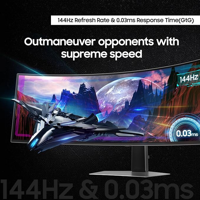 Samsung 49" Odyssey OLED G9 (G91SD) Dual QHD QD-OLED G-Sync Compatible Curved Gaming Monitor, 144Hz, 0.03ms, AMD FreeSync Premium Pro, Ergonomic Stand, 3 Year Warranty, LS49DG910SNXZA, 2024 image 6