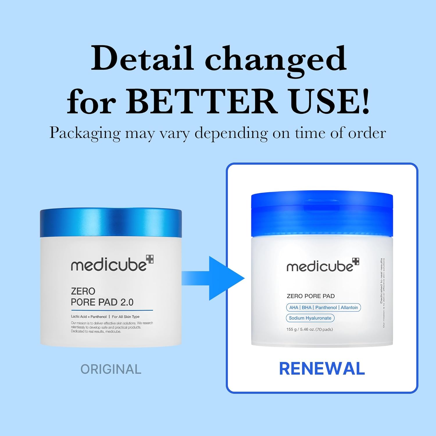 Medicube Zero Pore Pads 2.0, Dual-Textured Facial Toner Pads for Exfoliation and Pore Care with 4.5% AHA Lactic Acid & 0.45% BHA Salicylic Acid, Ideal for All Skin Types, Korean Skin Care (70 Pads) image 2