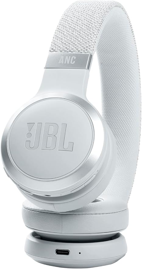 JBL Live 460NC wireless on-ear Noise Cancelling headphones with 50H battery, microphone for calls, lightweight and comfortable, and Alexa Built-in (Optimized for Android), iOS compatible (White) image 3
