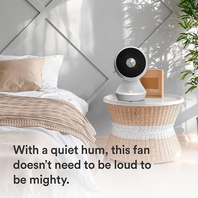 Everdure 9” Oscillating Desk or Table Fan, 3 Speed Settings, Targeted Airflow Control, Low Noise, Modern Design, Portable, Perfect Cooling Fan for Bedroom, Living Room, Home Office, White image 3