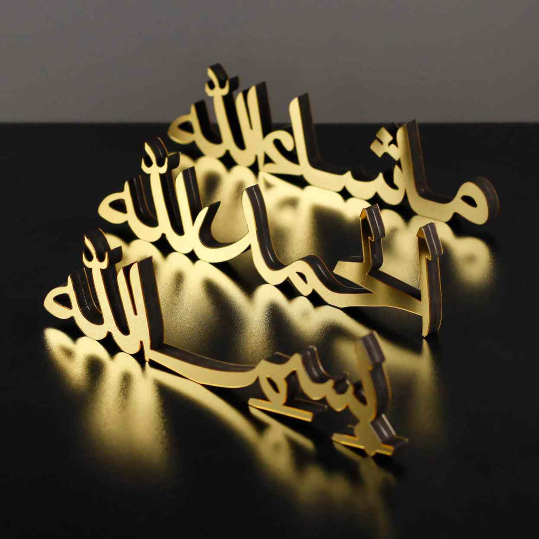 Alhamdulillah, Bismillah, MashAllah Arabic Islamic Tabletop Art Decor image 1