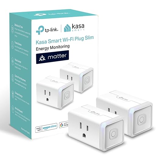 Kasa Smart Plug, Matter Compatible, Energy Monitoring, Compact Design, 15A/1800W Max, Super Easy Setup, Works with Apple Home, Alexa & Google Home, UL Certified, 2.4G Wi-Fi Only, White, KP125M(2-Pack) image 1