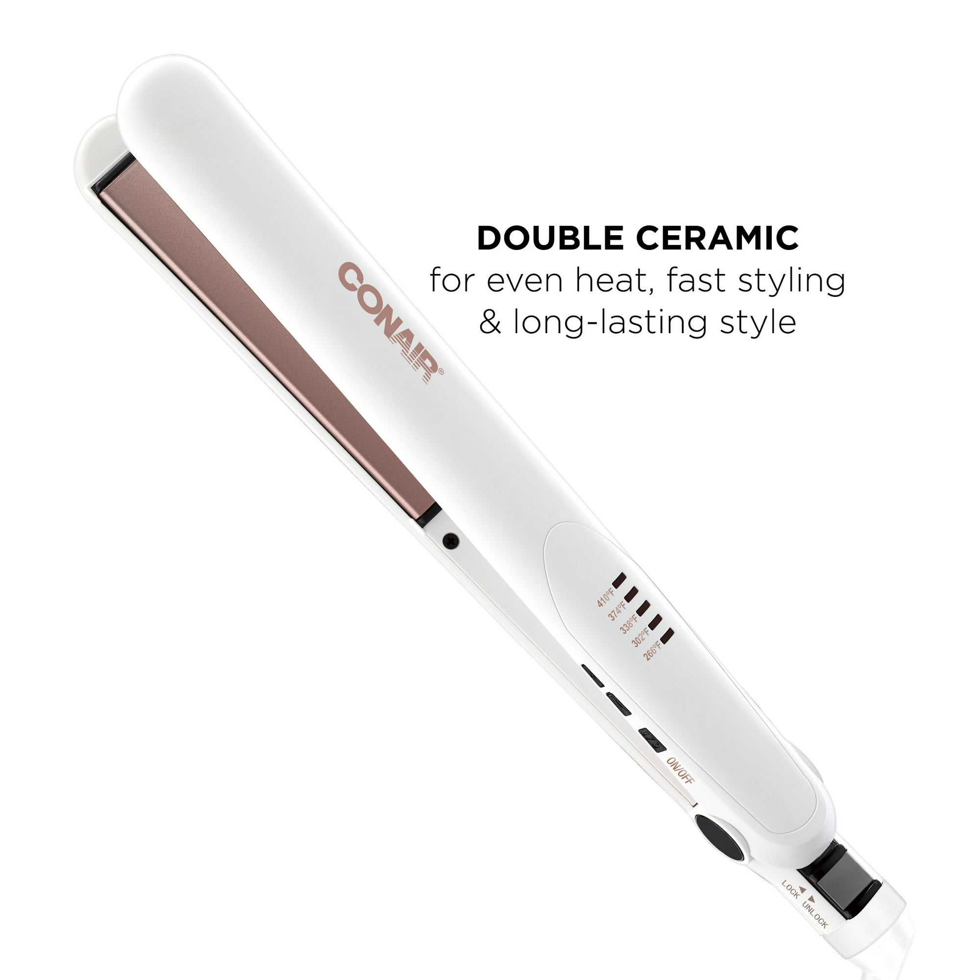 Conair Double Ceramic 1" Flat Iron, Rose Gold image 2