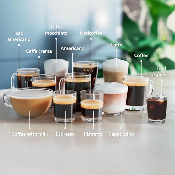 PHILIPS 4400 Series Fully Automatic Espresso Machine – 12 Hot & Iced Coffees, Quick-to-Clean LatteGo Milk System, SilentBrew, QuickStart, Ceramic Grinder, Black Chrome (EP4444/90) image 4