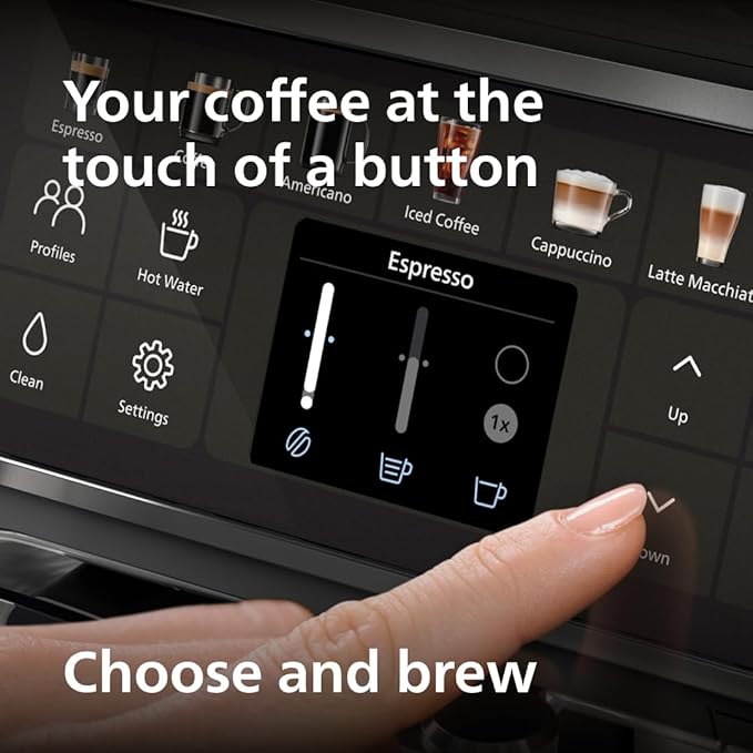 PHILIPS 4400 Series Fully Automatic Espresso Machine – 12 Hot & Iced Coffees, Quick-to-Clean LatteGo Milk System, SilentBrew, QuickStart, Ceramic Grinder, Black Chrome (EP4444/90) image 6