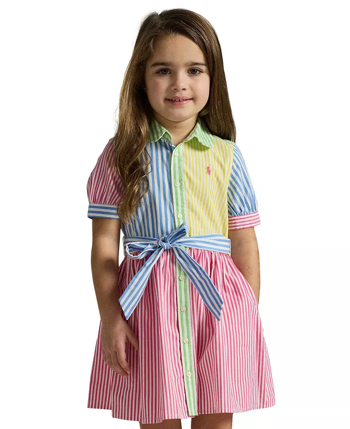Toddler and Little Girls Striped Cotton Fun Shirtdress image 1