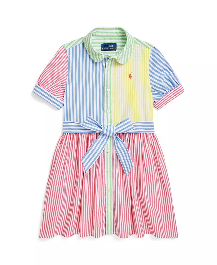 Toddler and Little Girls Striped Cotton Fun Shirtdress image 3