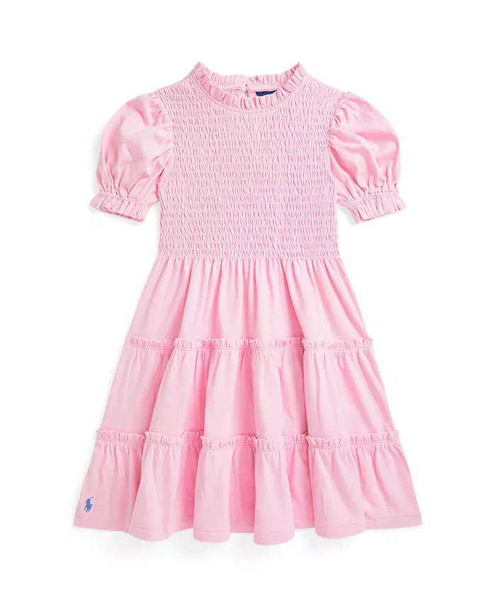 Toddler and Little Girls Smocked Cotton Jersey Dress image 1