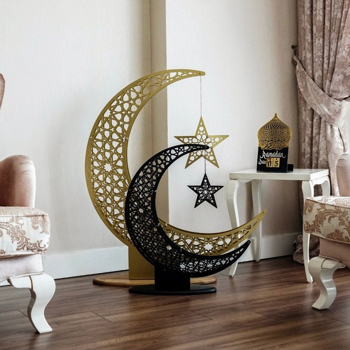 Crescent & Star Ramadan Decor - Metal Islamic Home Decoration image 2