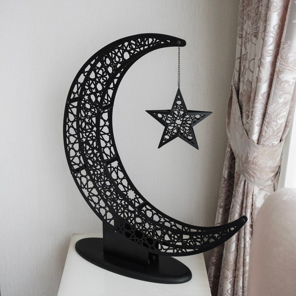 Crescent & Star Ramadan Decor - Metal Islamic Home Decoration image 4