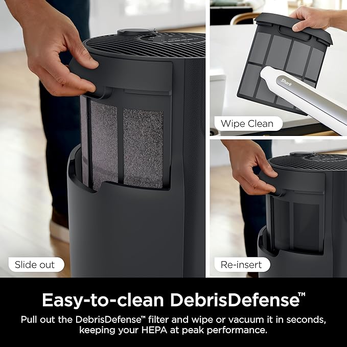  Shark Air Purifiers for Home Large Room with NeverChange Air Filter, 5 Year HEPA Filter, Covers 650 Sq. ft, Odor Neutralizer and Clean Sense Technology, Removes 99.98% of Dust & Allergens, HP152 image 6
