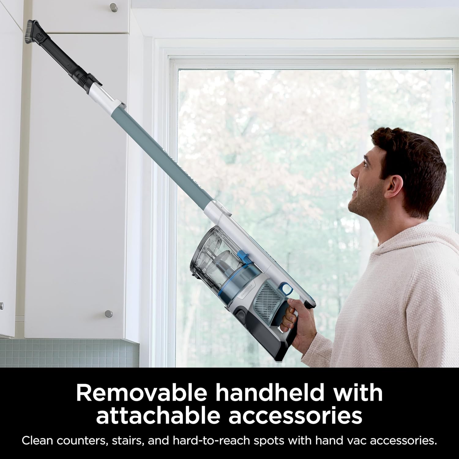 Shark PowerPro Plus Cordless Stick Vacuum, Lightweight, Rechargeable, FloorDetect Technology, HEPA Filter, Up to 50-Minute Runtime, Powerful Pet Hair Pickup, Carpets & Hard Floors, Pure Water, IZ377H image 6