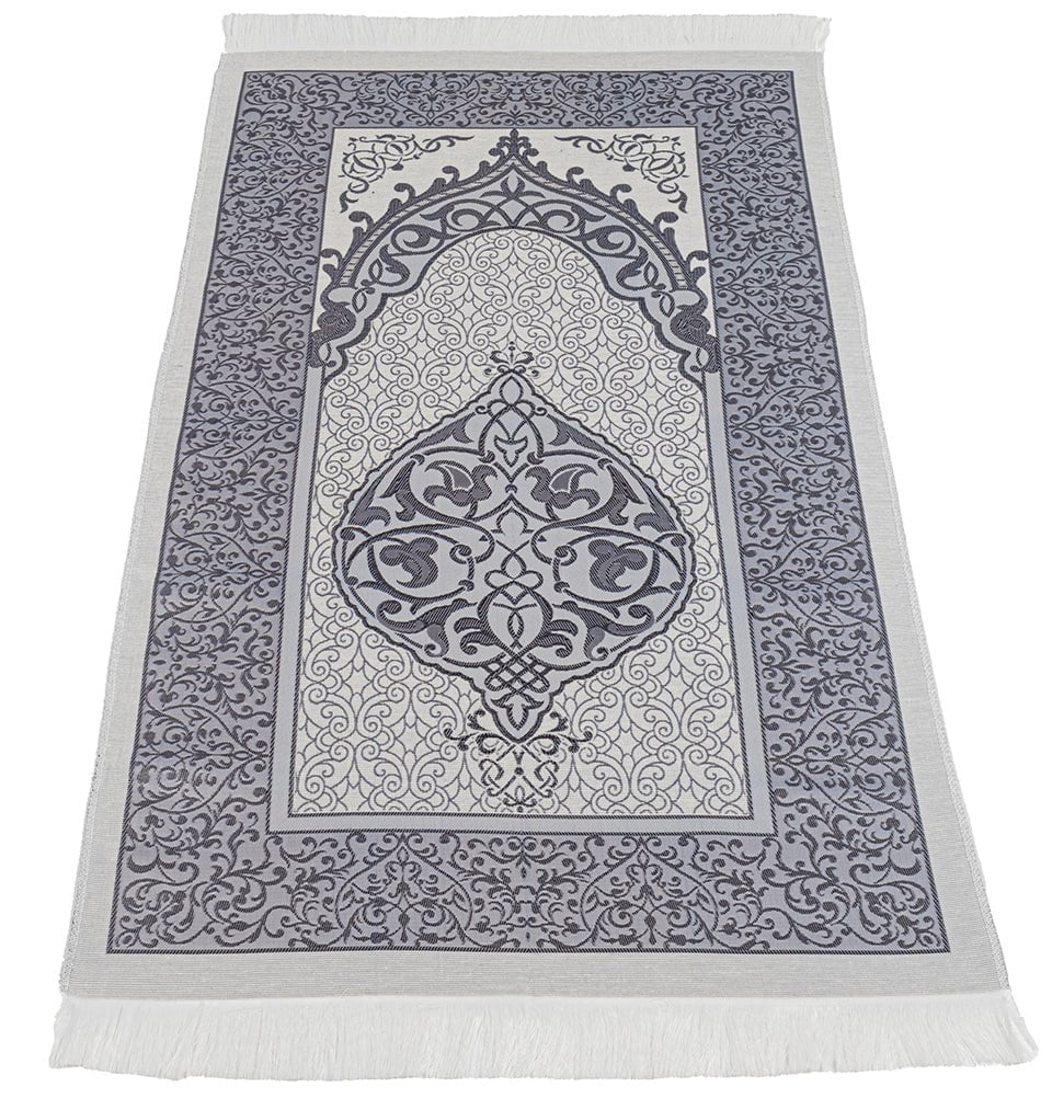Eid Mubarak Gift Set - Prayer Rug, Dua Book and Prayer Beads in Satin Bag - Blue image 4