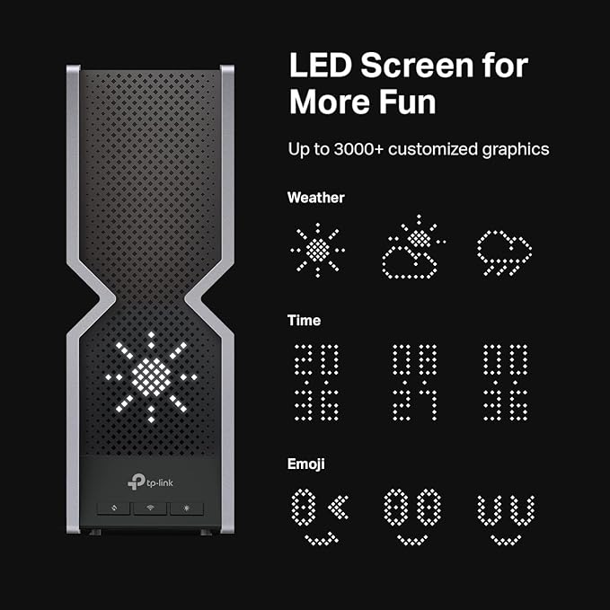 TP-Link Tri-Band BE19000 WiFi 7 Router (Archer BE800) | 12-Stream 19 Gbps | 2 × 10G + 4 × 2.5G Ports | LED Screen | 8 High-Performance Antennas | VPN, Easy Mesh, 4×4 MU-MIMO, HomeShield, Private IoT image 6