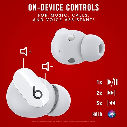 Beats Studio Buds - True Wireless Noise Cancelling Earbuds - Compatible with Apple & Android, Built-in Microphone, IPX4 Rating, Sweat Resistant Earphones, Class 1 Bluetooth Headphones - White image 3