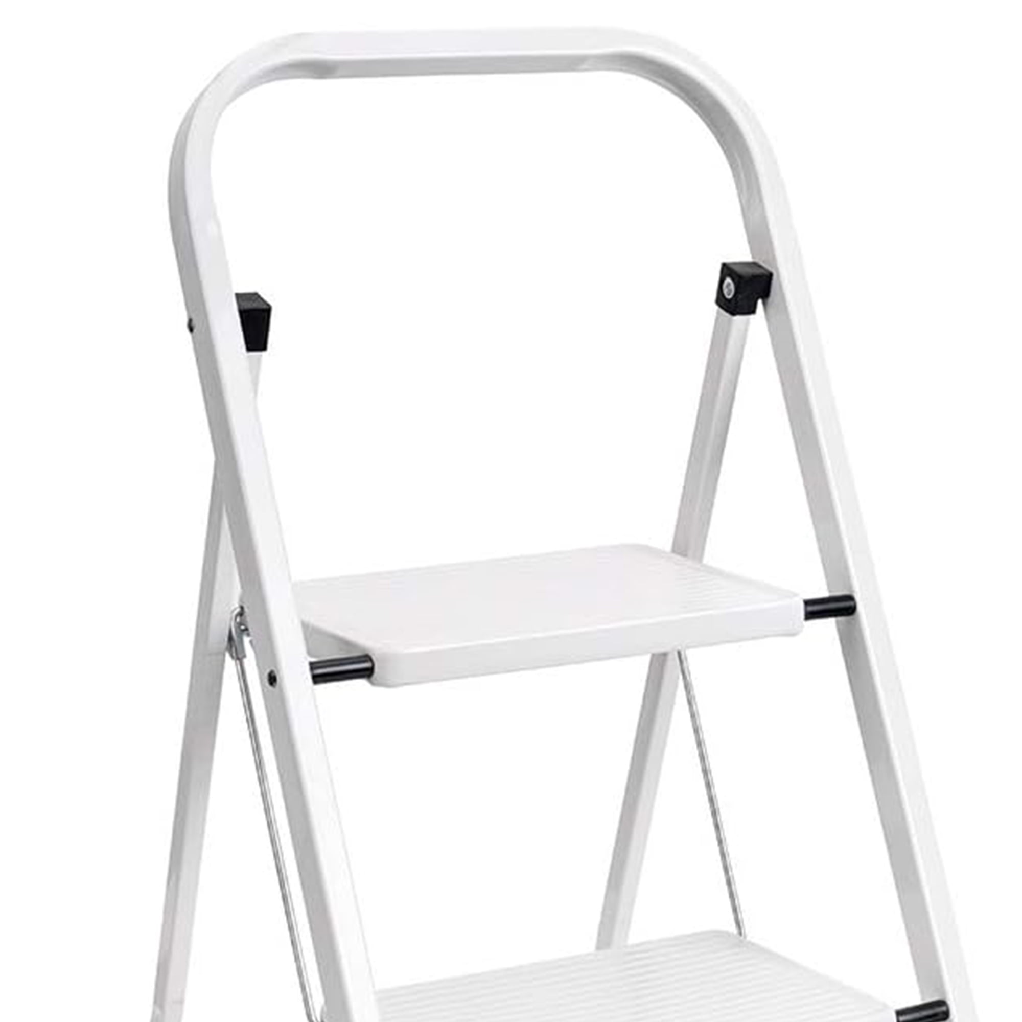 Open Box Delxo Folding Portable Steel Non Slip 2 Stepladder w/Hand Grip, White image 4