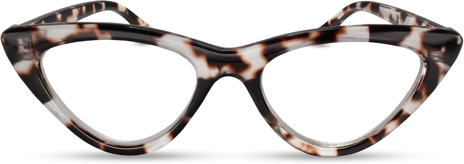 Gray Tortoise Cat Eye Reading Glasses for Women with Sturdy Made - Spring Hinges Eyeglasses Frame - Cateye Womens Readers - Trendy for all Face Shapes Fashion Readers for Women - Cheaters Glasses 4.0 image 1