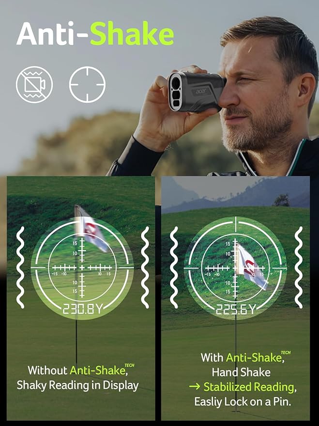 Acer Gadget Golf Rangefinder with Slope - 800/1200Yards Range Finder for Hunting, 6X Magnification with Flag Pole Locking Vibration, Rechargeable Battery with Magnet Stripe, Golf Accessories for Men image 2