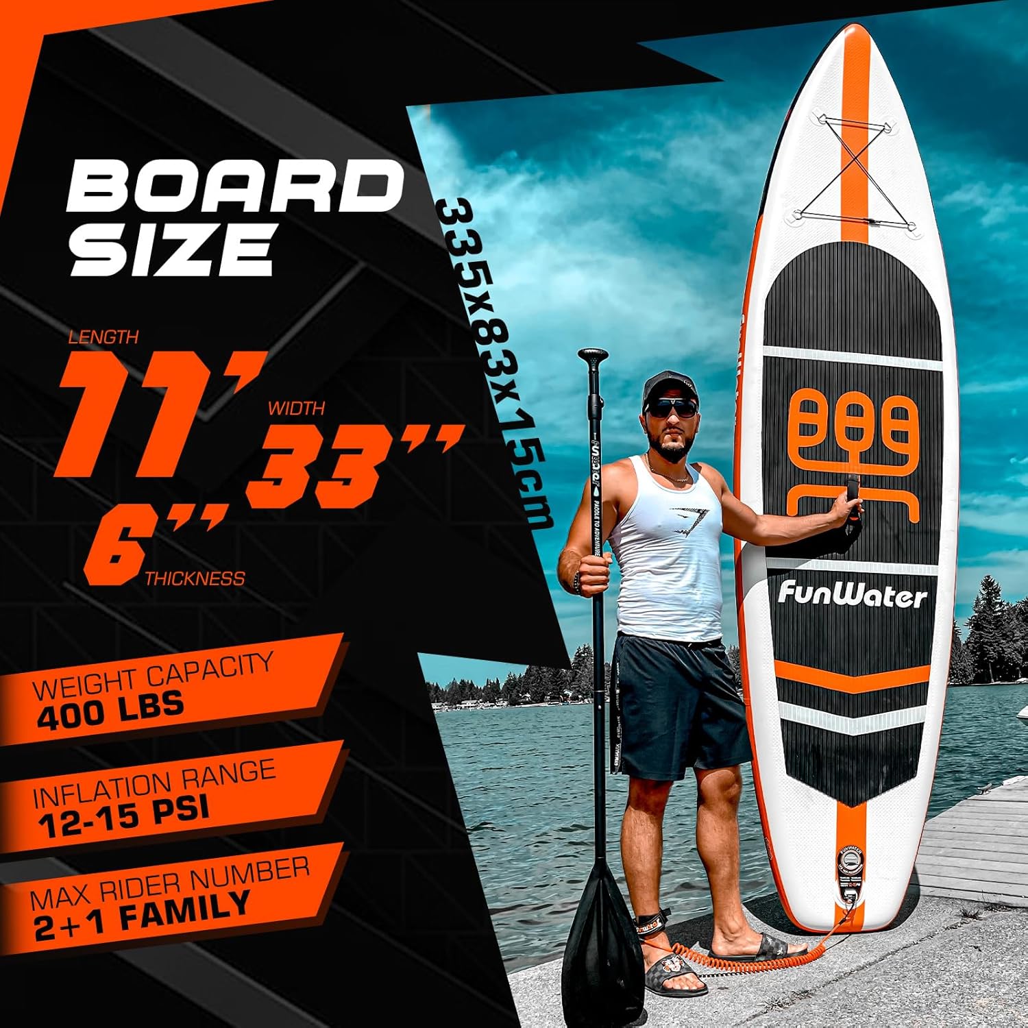  Click to see full view FunWater Stand Up Paddle Board Ultra-Light Inflatable Paddleboard with SUP Accessories for Adults & Youth of All Skill Levels image 2