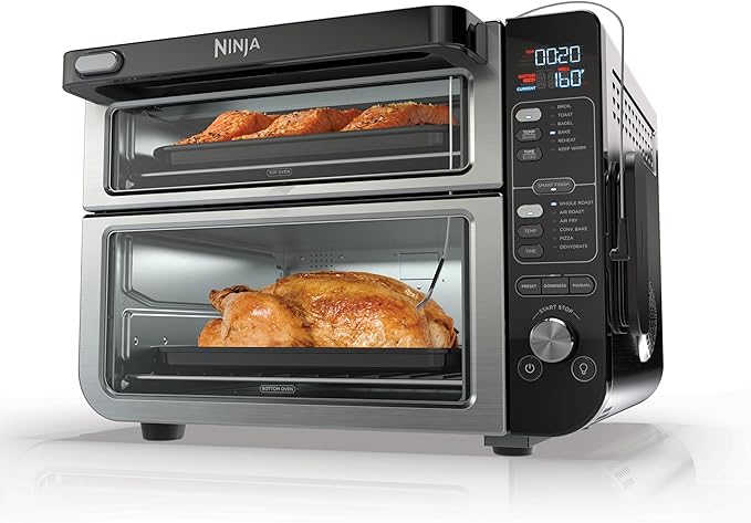 Ninja DCT451 12-in-1 Smart Double Oven with FlexDoor, Thermometer, FlavorSeal, Smart Finish, Rapid Top Convection and Air Fry Bottom , Stainless Steel image 1