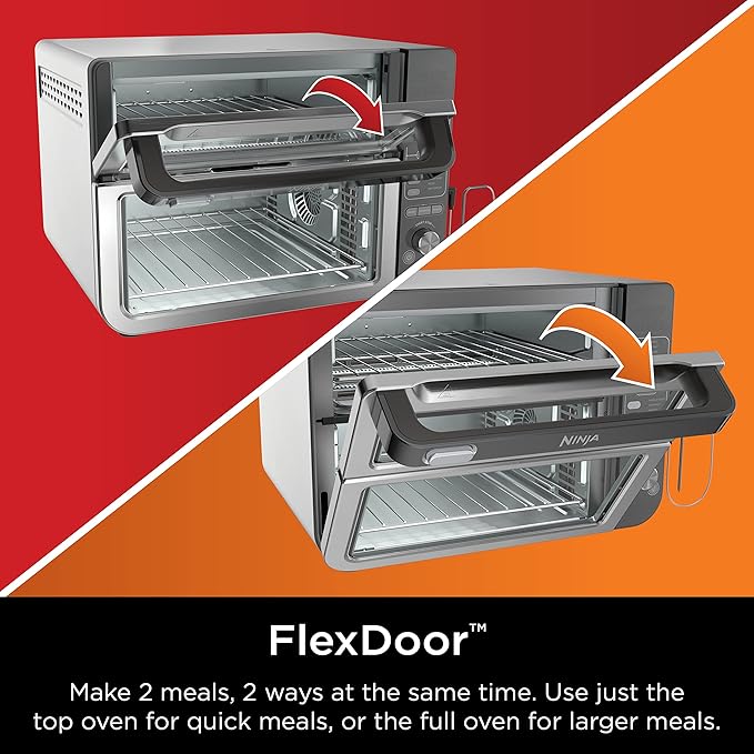 Ninja DCT451 12-in-1 Smart Double Oven with FlexDoor, Thermometer, FlavorSeal, Smart Finish, Rapid Top Convection and Air Fry Bottom , Stainless Steel image 3
