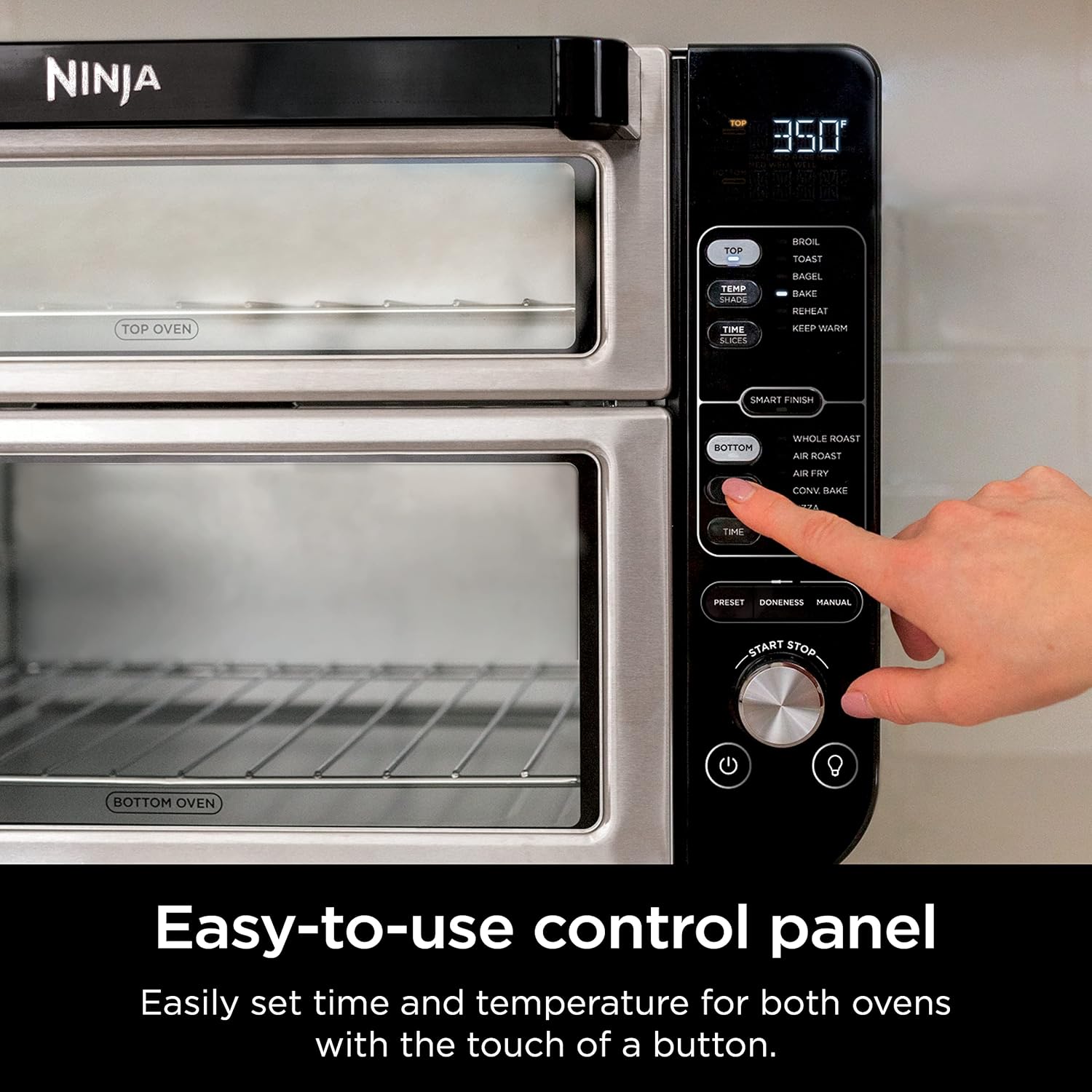Ninja DCT451 12-in-1 Smart Double Oven with FlexDoor, Thermometer, FlavorSeal, Smart Finish, Rapid Top Convection and Air Fry Bottom , Stainless Steel image 9