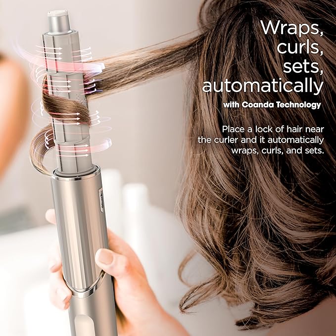 Shark HD430 FlexStyle Air Styling & Drying System, Powerful Hair Dryer Brush & Multi-Styler with Auto-Wrap Curlers, Paddle Brush, Oval Brush, Concentrator Attachment, Stone image 2