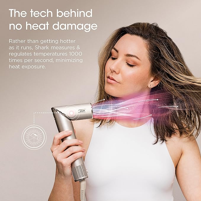 Shark HD430 FlexStyle Air Styling & Drying System, Powerful Hair Dryer Brush & Multi-Styler with Auto-Wrap Curlers, Paddle Brush, Oval Brush, Concentrator Attachment, Stone image 4