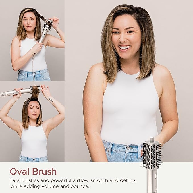 Shark HD430 FlexStyle Air Styling & Drying System, Powerful Hair Dryer Brush & Multi-Styler with Auto-Wrap Curlers, Paddle Brush, Oval Brush, Concentrator Attachment, Stone image 5