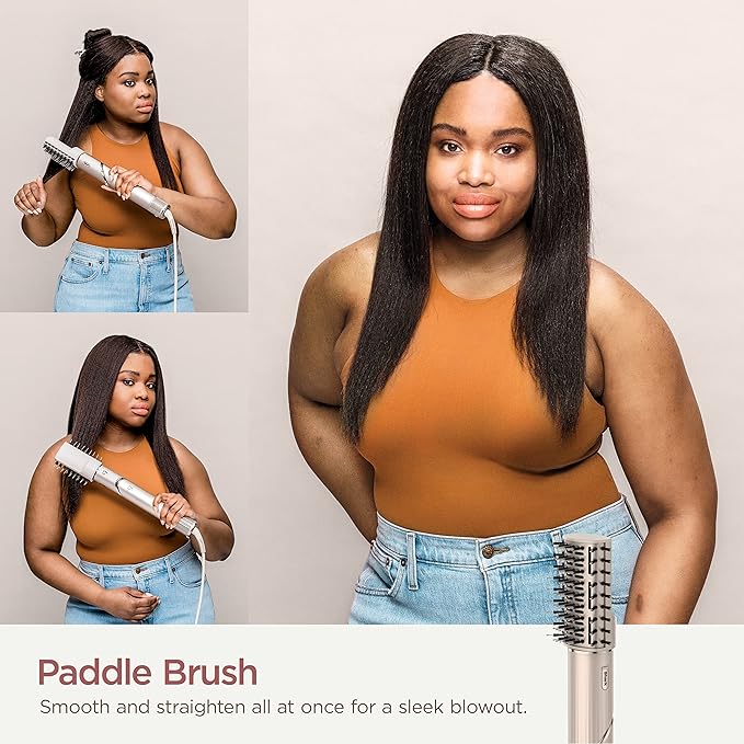 Shark HD430 FlexStyle Air Styling & Drying System, Powerful Hair Dryer Brush & Multi-Styler with Auto-Wrap Curlers, Paddle Brush, Oval Brush, Concentrator Attachment, Stone image 6