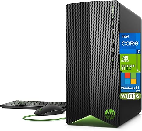 HP Pavilion Desktop Tower Computer, Intel 8-Core i7-11700F up to 4.9GHz, 32GB DDR4 RAM, 1TB PCIe SSD, GeForce GT 610 2GB, WiFi 6, Bluetooth, RJ-45, Type-C, HDMI, KB & Mouse, Windows 11 Pro, WE/PGPY image 1