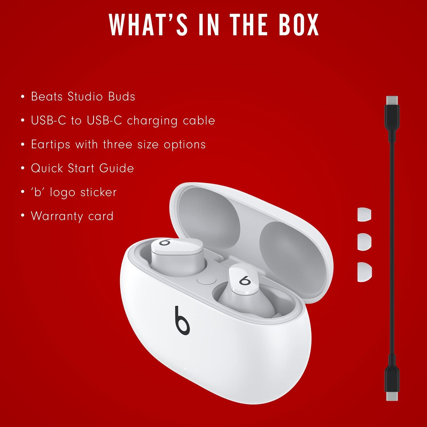 Beats Studio Buds - True Wireless Noise Cancelling Earbuds - Compatible with Apple & Android, Built-in Microphone, IPX4 Rating, Sweat Resistant Earphones, Class 1 Bluetooth Headphones - White image 5